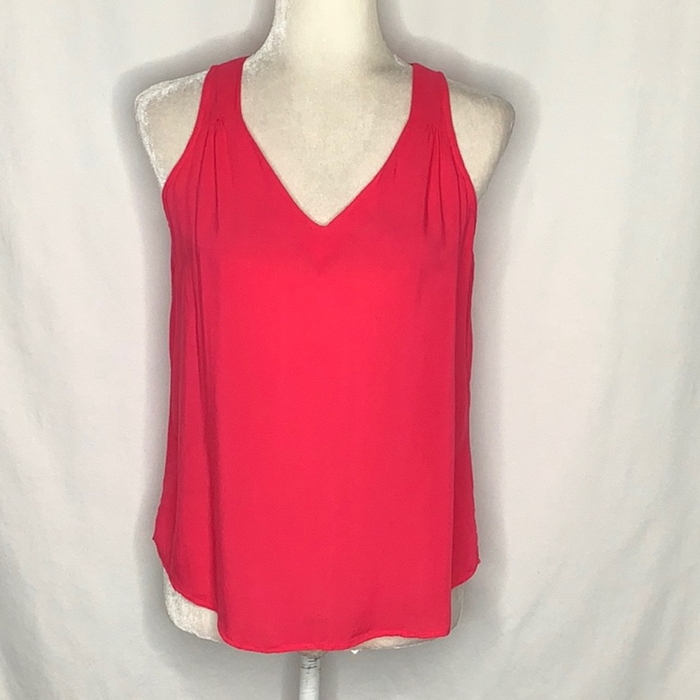 Old Navy Pink Sleeveless V-Neck Blouse Size S Rayon Viscose
